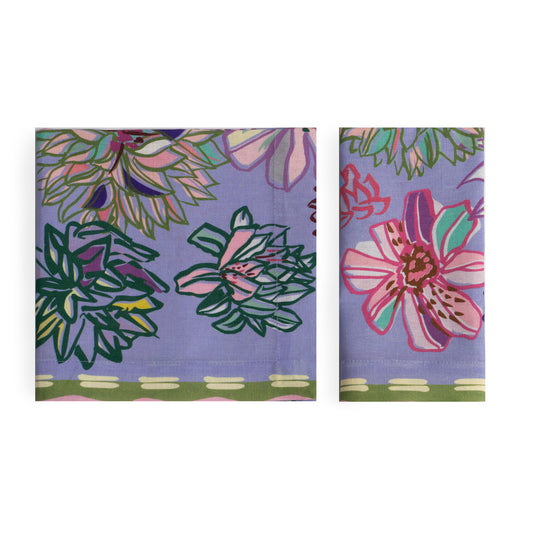 Set of 4 Flower Fields Lilac Linen Napkins