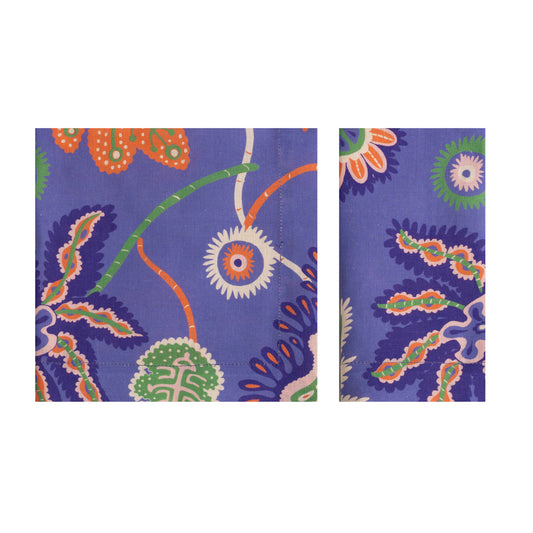 Set of 4 Mystical Garden Purple Linen Napkins
