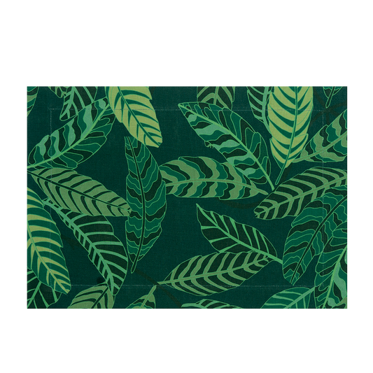 Set of 2 Botanical Garden Green Linen Placemats