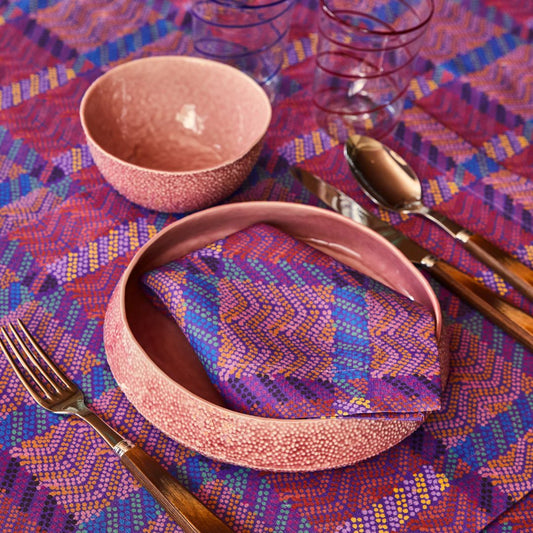 Stardust Red Linen Tablecloth