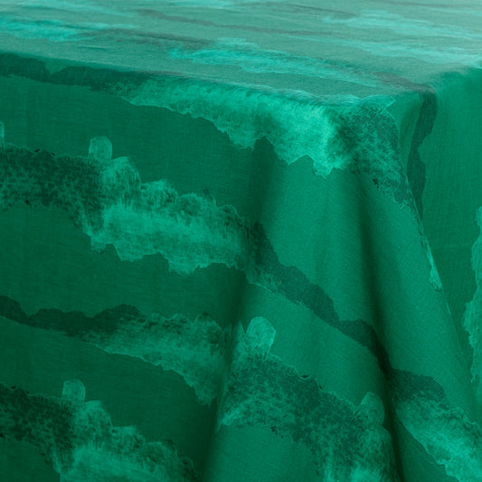Tie-Dye Green Linen Tablecloth