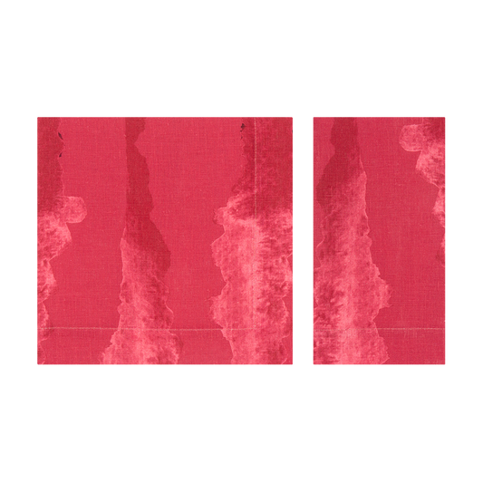 Set of 4 Tie-Dye Red Linen Napkins