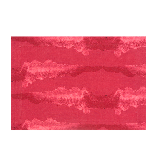 Set of 2 Tie-Dye Red Linen Placemats