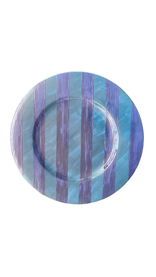 Blue Hand-Painted Ceramic Charger Plate
