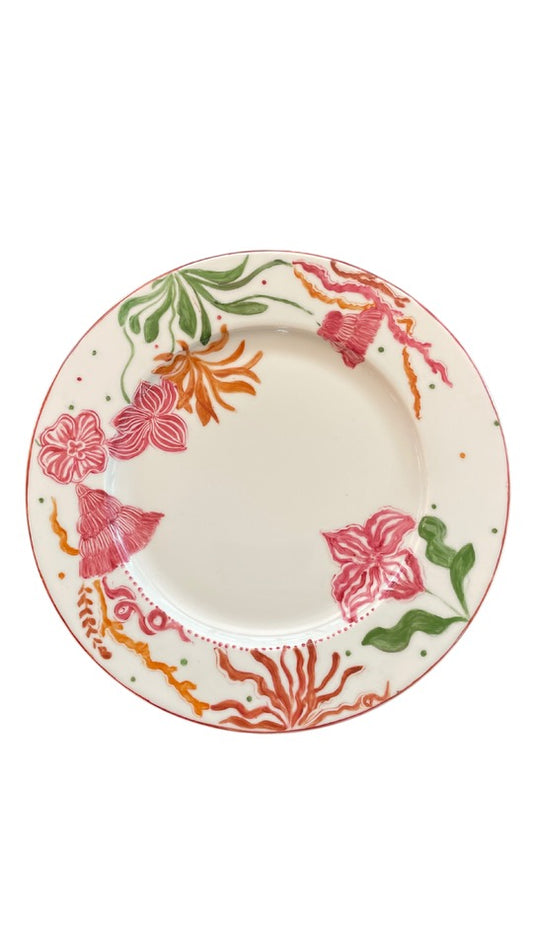 Tie-Dye Limoges Hand-Painted Dinner Plate