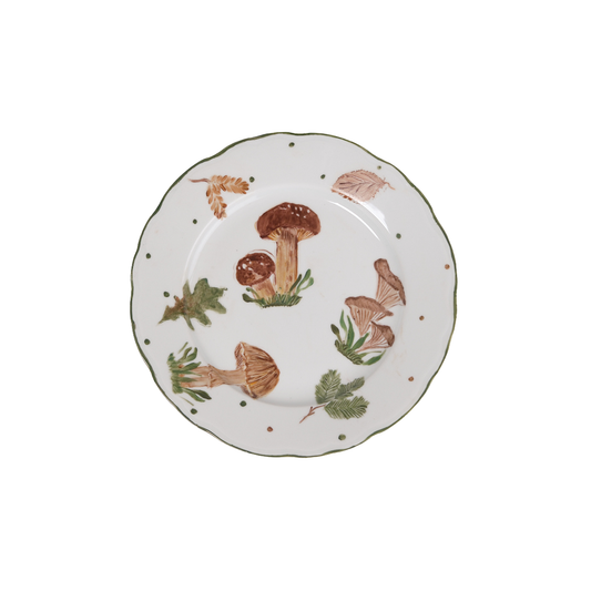 Mushroom Limoges Hand-Painted Dessert Plate