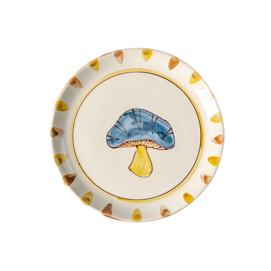Mushroom Hand-painted Ceramic Dinner Plate