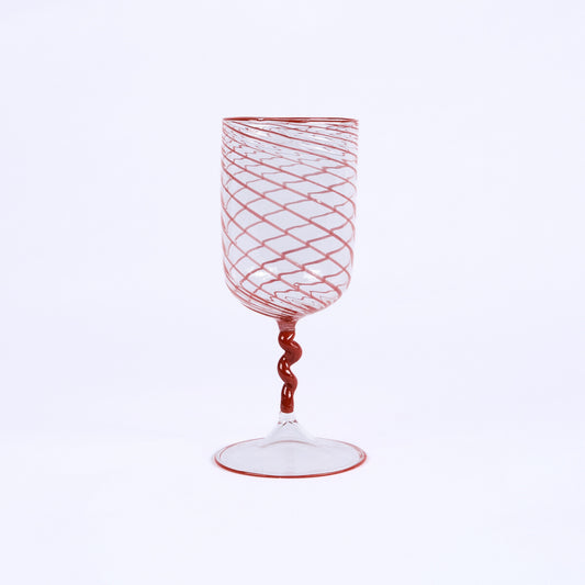 Bordeaux Stripes Borosilicate Stem Glass