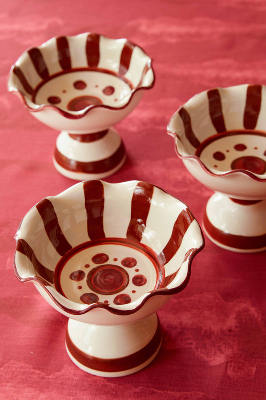 Bordeaux Pomegranates Hand-painted Ceramic Sundae Bowl