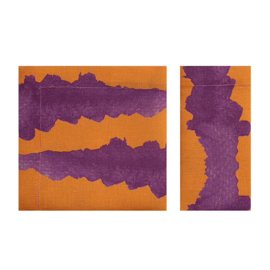 Orange Tie-Dye Linen Napkin