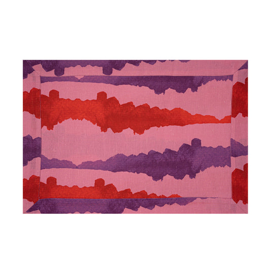Linen Placemat in a pink tie-dye pattern