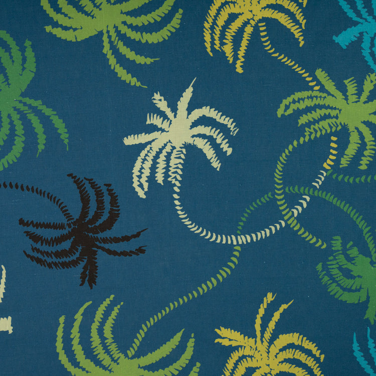 Blue Palm Trees Linen Tablecloth