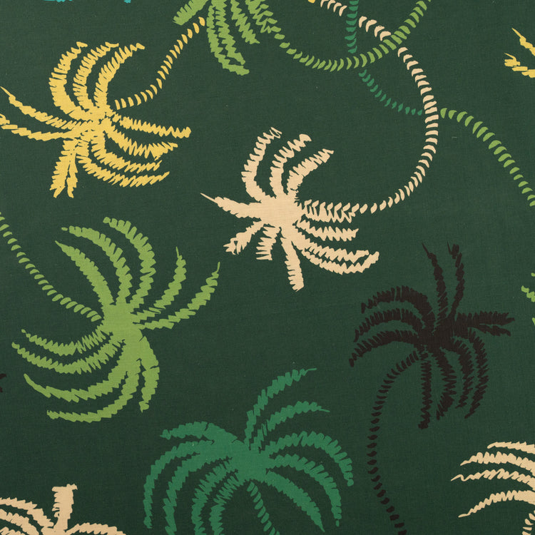 Dark Green Palm Trees Linen Tablecloth